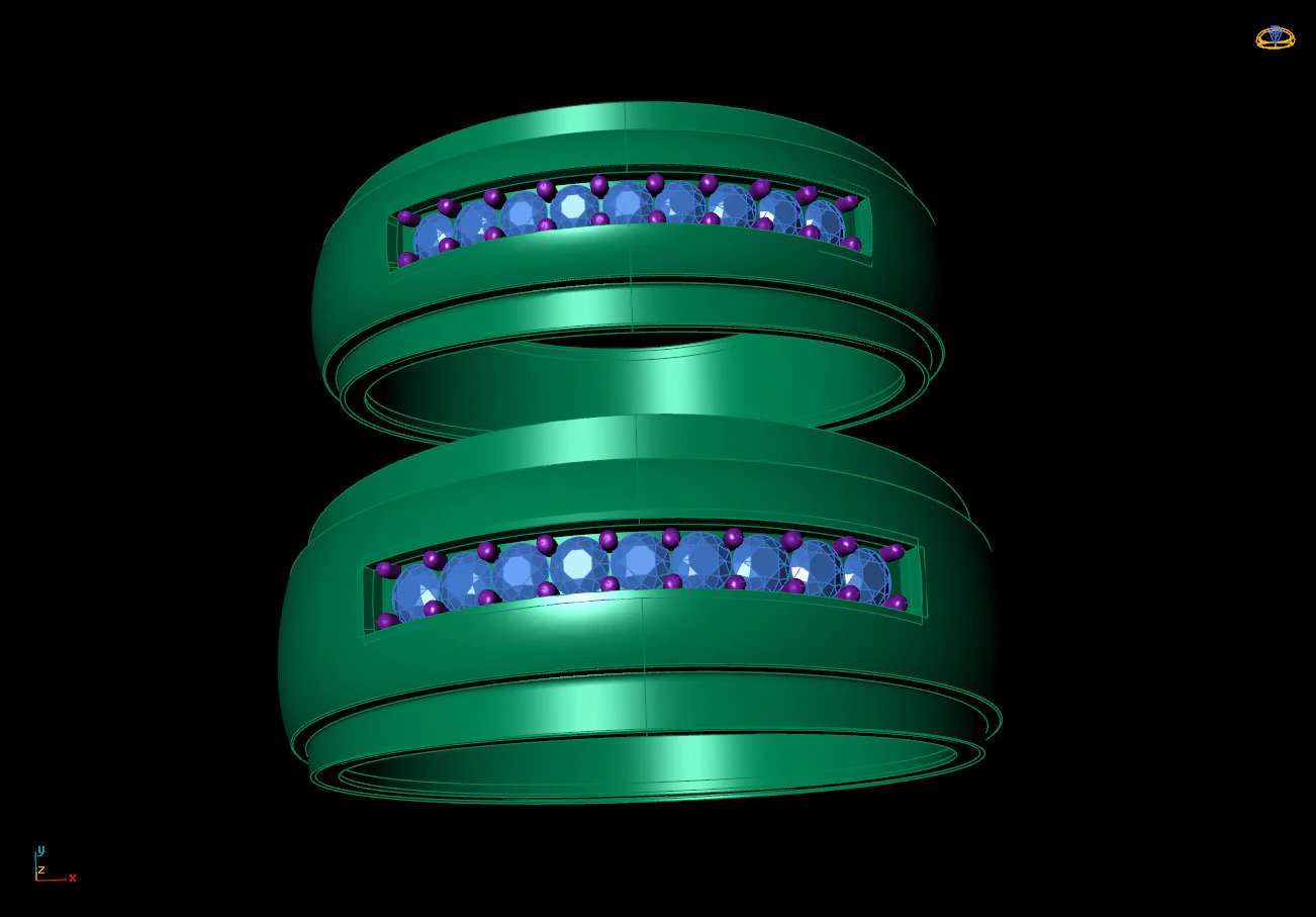 Couple Rings 3D Print Model .c4d .max .obj .3ds .fbx .stl .blend 