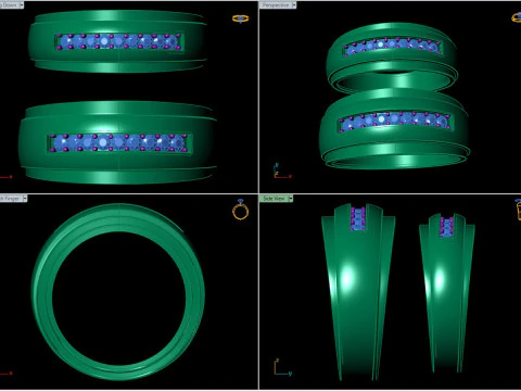 Couple Rings 3D Print Model