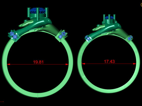 Hand Holding Couple Ring Romantic Matching Band for Couples Modello 3D