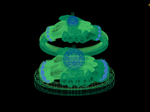 Hand Holding Couple Ring Romantic Matching Band for Couples Modello 3D