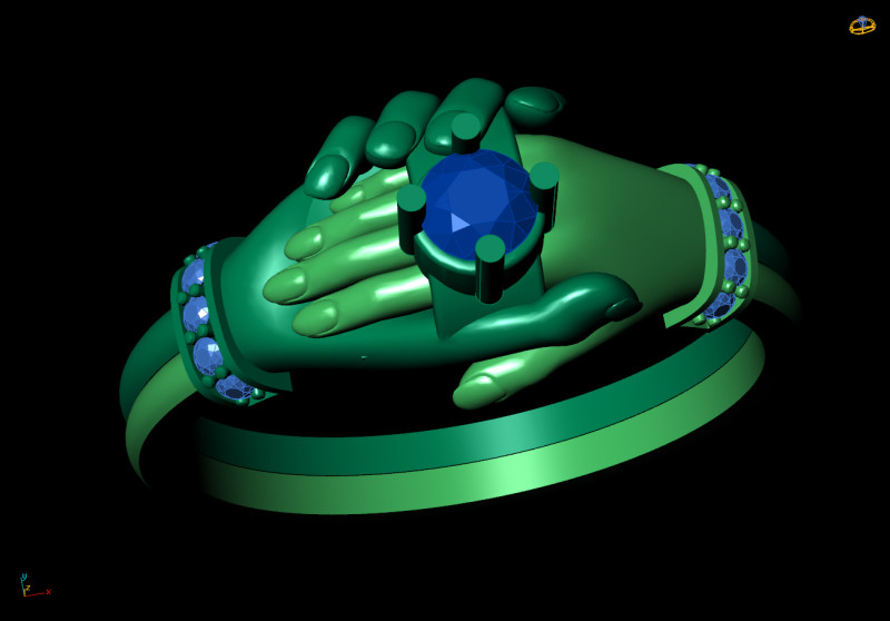 Hand Holding Ring 3Dモデル .c4d .max .obj .3ds .fbx .stl .blend 
