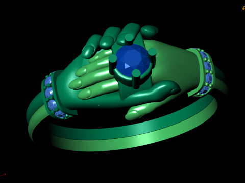Hand Holding Ring Model 3D