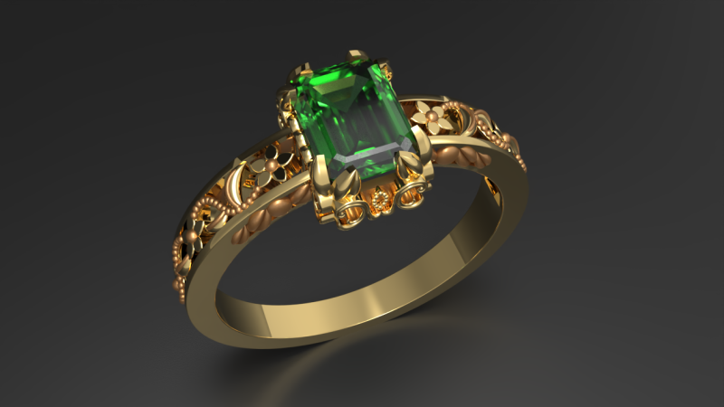 Single Stone Ring with Plain Design on Sides Elegant Minimal 3D Модель .c4d .max .obj .3ds .fbx .stl .blend 