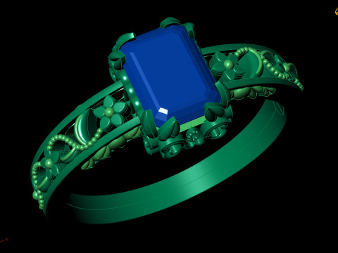 Single Stone Ring with Plain Design on Sides Elegant Minimal 3D Модель