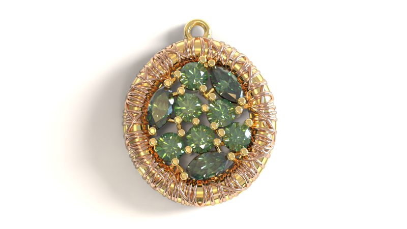 Gemstone Pendant Design 3D CAD Jewelry 3D 모델 .c4d .max .obj .3ds .fbx .stl .blend