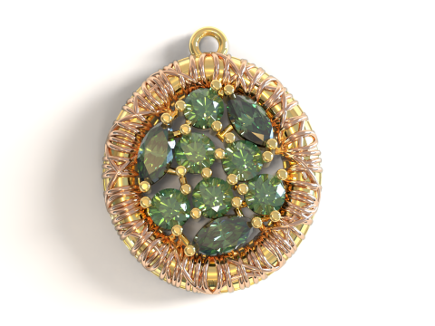 Gemstone Pendant Design 3D CAD Jewelry 3D Модель