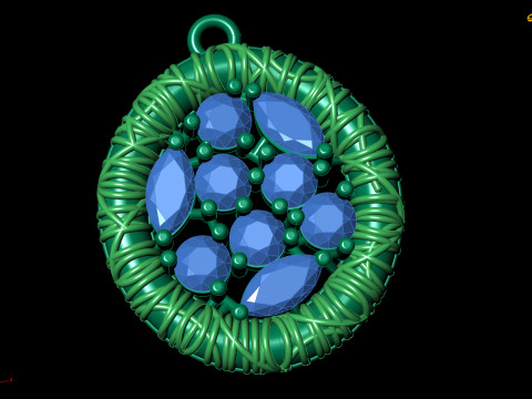 Gemstone Pendant Design 3D CAD Jewelry 3D 모델