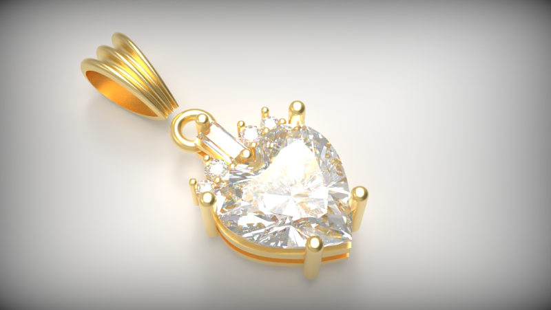Heart-Shaped Pendant Model 3D .c4d .max .obj .3ds .fbx .stl .blend