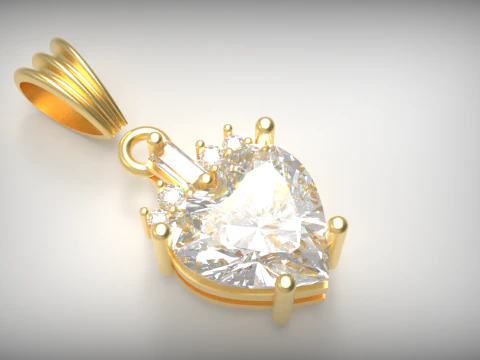 Кулон у формі серця 3D Принт Модель