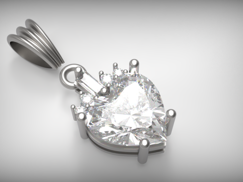 Heart-Shaped Pendant Model 3D