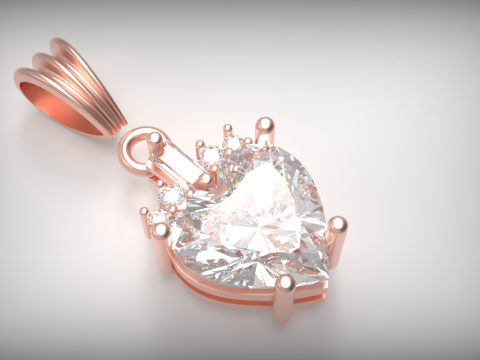 Heart-Shaped Pendant Model 3D