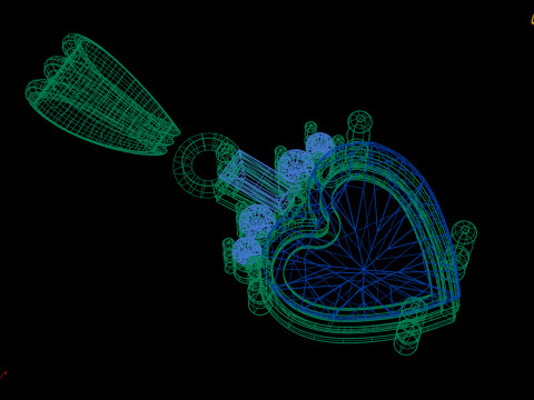 Heart-Shaped Pendant Model 3D