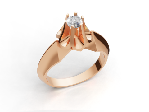 Elegant Solitaire Ring Design 3D 모델