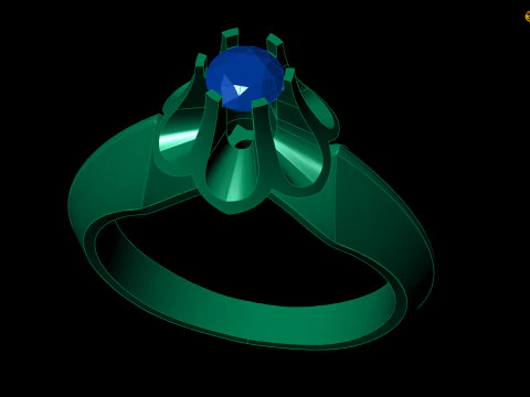 Elegant Solitaire Ring Design 3D Print Model