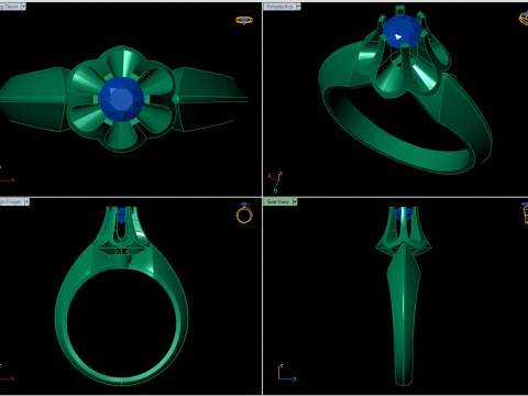 Elegant Solitaire Ring Design 3D Print Model