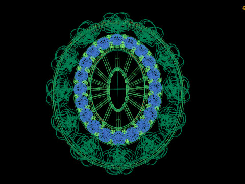 Floral Gemstone Pendant Design 3D Modell
