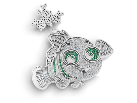 Gemstone Nemo Hip Hop Pendant Modello 3D