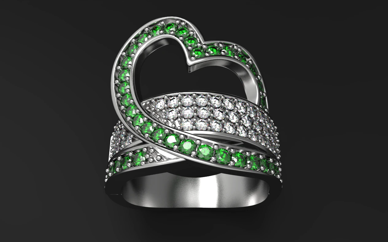 Heart-Shaped Ring STL for Printing Jewelry 3D Print Model .c4d .max .obj .3ds .fbx .stl .blend 
