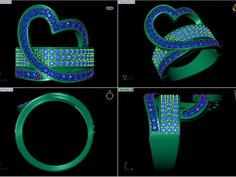 Heart-Shaped Ring STL for Printing Jewelry Modelo 3D