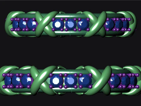 Набір кілець із діамантовим ремінцем у стилі Тіффані двох розмірів із розкішними золотими деталями 3D Принт Модель