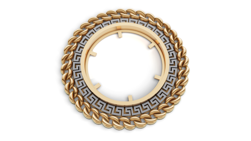 Round Medallion Base Customizable Jewelry Design 3D 模型 .c4d .max .obj .3ds .fbx .stl .blend 