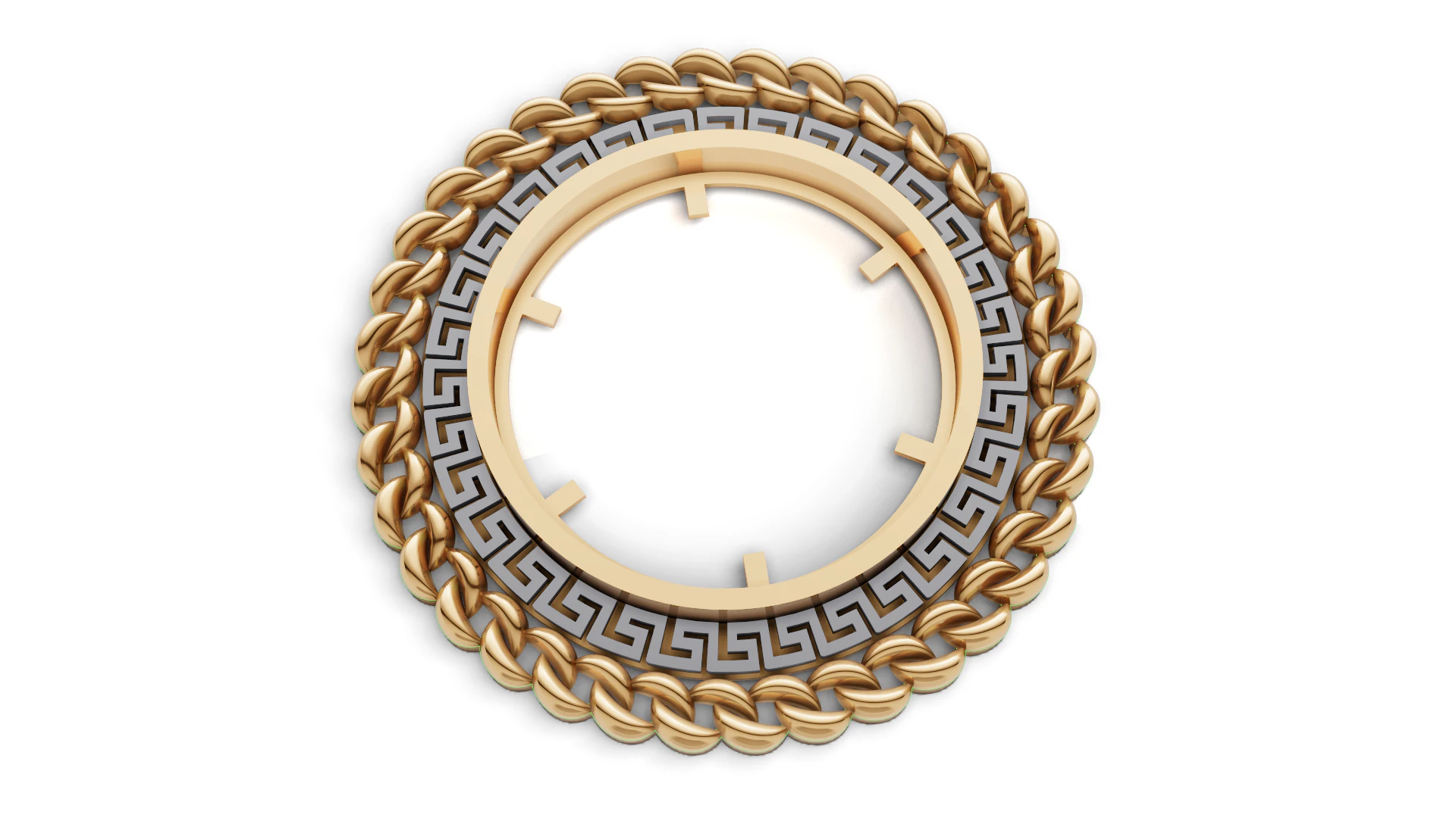 Round Medallion Base Customizable Jewelry Design 3D Print Model .c4d .max .obj .3ds .fbx .stl .blend 