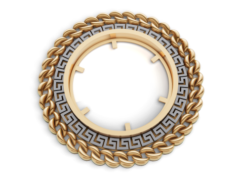 Round Medallion Base Customizable Jewelry Design Modello 3D