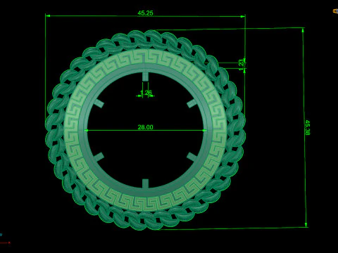 Round Medallion Base Customizable Jewelry Design 3D Print Model
