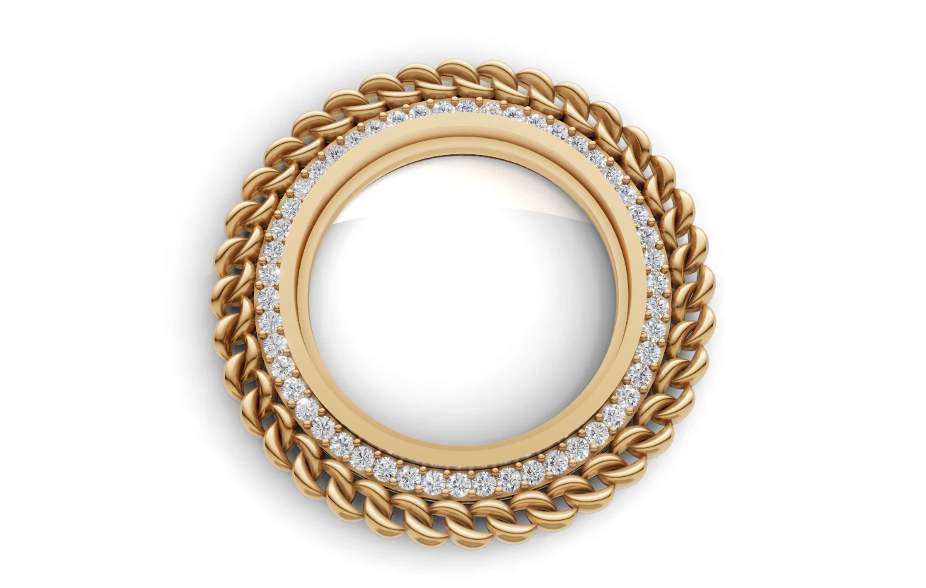 Round Gemstone Medallion Pendant Hip-Hop Custom Jewelry 3D Print Model .c4d .max .obj .3ds .fbx .stl .blend 