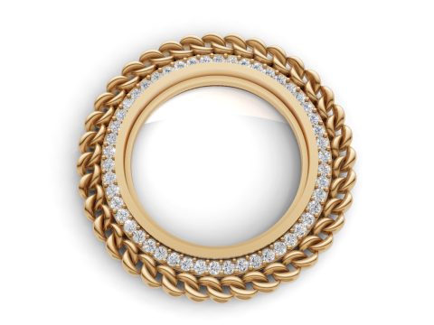 Round Gemstone Medallion Pendant Hip-Hop Custom Jewelry 3Dモデル