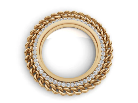 Runder Edelstein-Medaillon-Anhänger, individueller Hip-Hop-Schmuck 3D Druckmodell