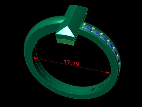 Anel de diamante Tiffany Style T STL 3DM Channel Set Banda Arquivo CAD para impressão 3D joias Ca Modelo de Impressão 3D
