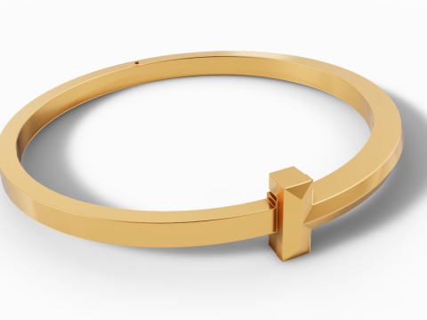 ティファニー T スタイル バングル ブレスレット STL 3Dm CAD ファイル 3Dプリントモデル