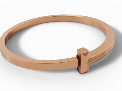 Tiffany T Style Bangle Armband STL 3Dm CAD-bestand 3D printmodel