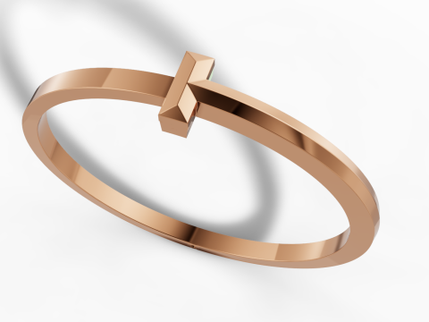 Tiffany T Style Bangle Armband STL 3Dm CAD-bestand 3D printmodel