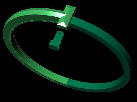 Tiffany T Style Bangle Armband STL 3Dm CAD-bestand 3D printmodel