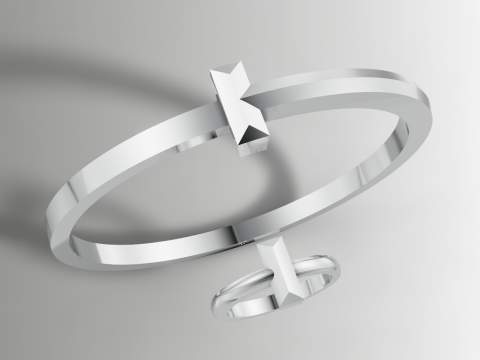 Conjunto de pulseira de anel estilo Tiffany T STL 3DM Cad File Modelo de Impressão 3D