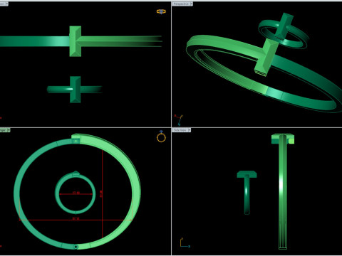 Conjunto de pulseira de anel estilo Tiffany T STL 3DM Cad File Modelo de Impressão 3D
