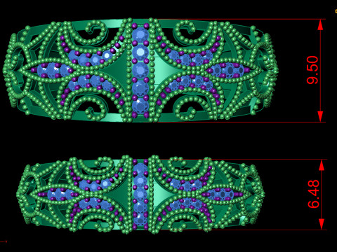 Conjunto de 4 alianças de casamento Conjunto de anéis de casal de quatro tamanhos Modelo de Impressão 3D