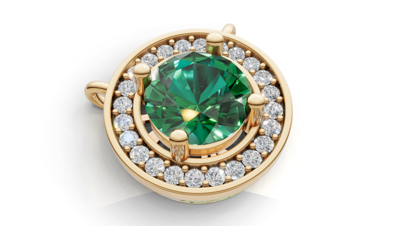 Hanger grote middensteen diamant halo-ontwerp 3D printmodel .c4d .max .obj .3ds .fbx .stl .blend 