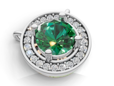 Hanger grote middensteen diamant halo-ontwerp 3D printmodel