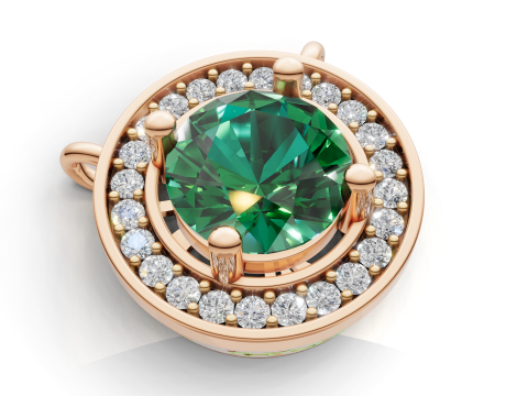 Hanger grote middensteen diamant halo-ontwerp 3D printmodel