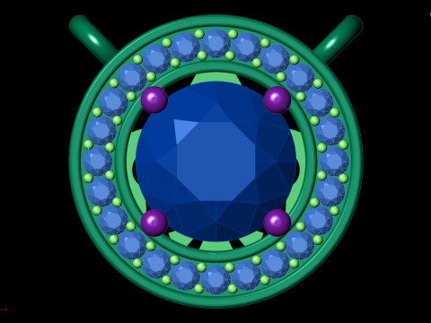 Hanger grote middensteen diamant halo-ontwerp 3D printmodel