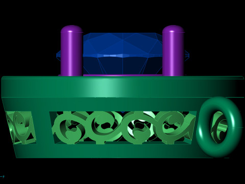 Hanger grote middensteen diamant halo-ontwerp 3D printmodel