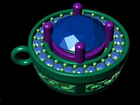 Hanger grote middensteen diamant halo-ontwerp 3D printmodel