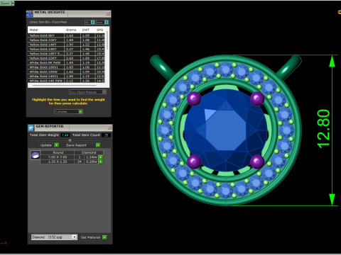 Hanger grote middensteen diamant halo-ontwerp 3D printmodel