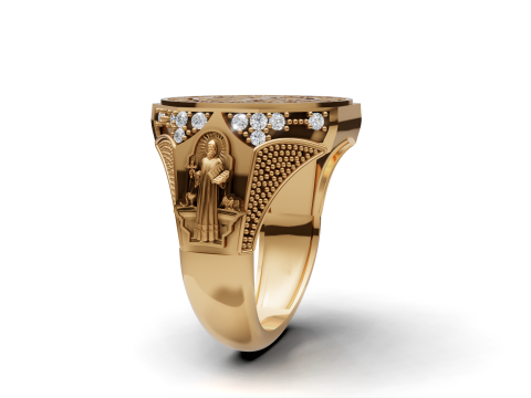 Кольцо Святого Бенедикта, религиозная медаль, мужские украшения 3D Принт Модель