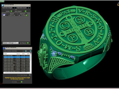 Кольцо Святого Бенедикта, религиозная медаль, мужские украшения 3D Принт Модель