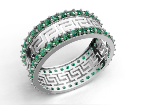 Kunci Yunani Berliku-liku Cincin Keabadian Pita Pernyataan Tebal File CAD STL untuk Pencetakan Model Cetak 3D