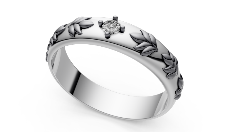 Leaf Band Nature Inspired Ring STL CAD File for Printing 3D Print Model .c4d .max .obj .3ds .fbx .stl .blend 